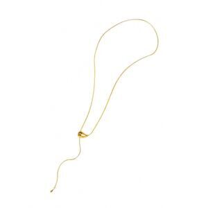 NEW RHO women's sculpted droplet lariat slider necklace in gold
